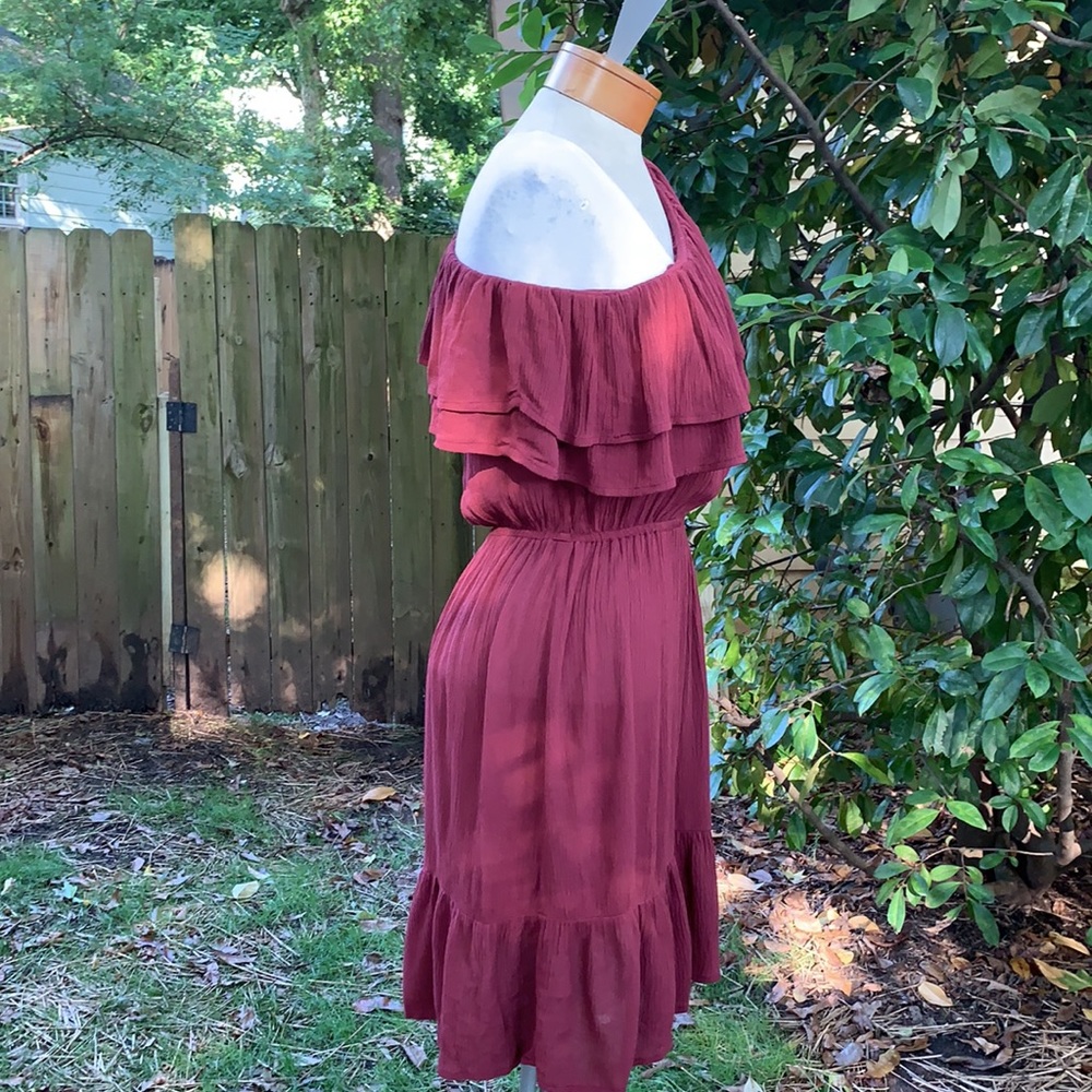 Mossimo burgundy one shoulder Dress Size Small - Picture 3 of 6